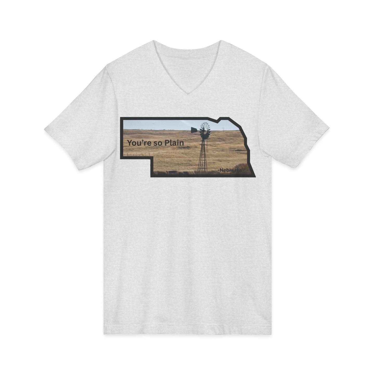 You’re so Plain Nebraska Outline Tee | Windmill Landscape Shirt