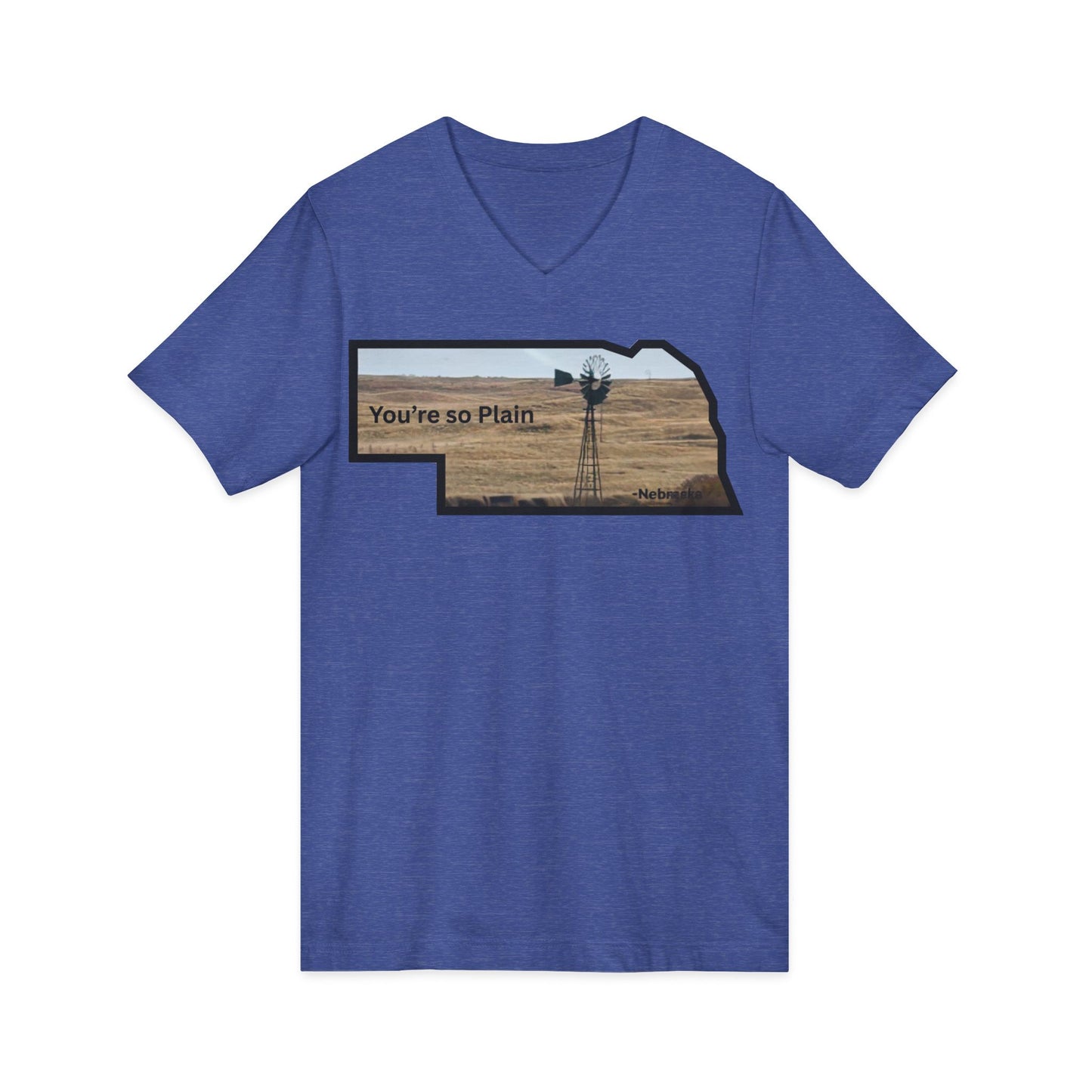 You’re so Plain Nebraska Outline Tee | Windmill Landscape Shirt
