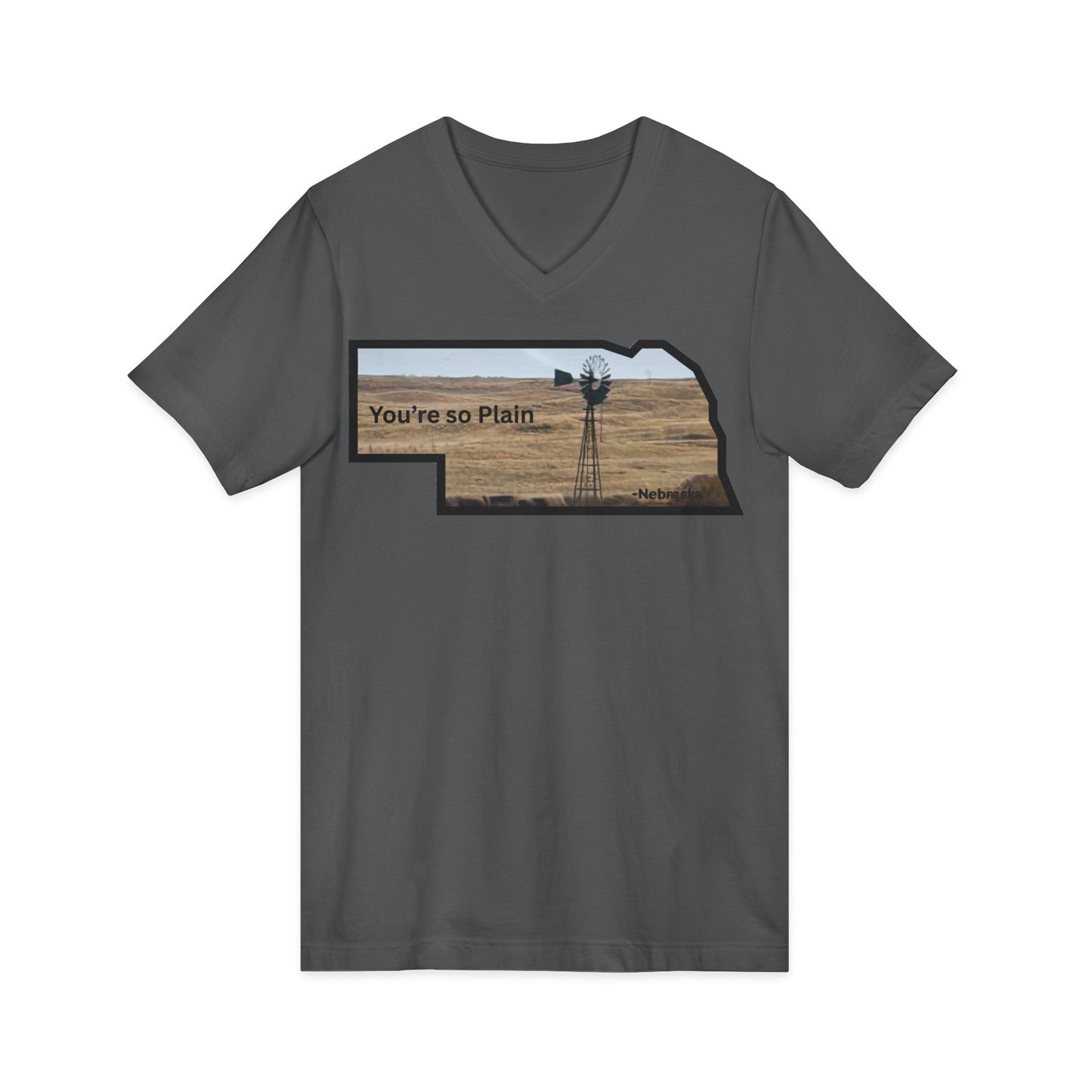 You’re so Plain Nebraska Outline Tee | Windmill Landscape Shirt