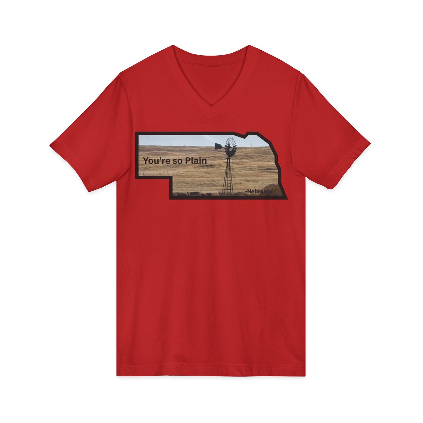 You’re so Plain Nebraska Outline Tee | Windmill Landscape Shirt