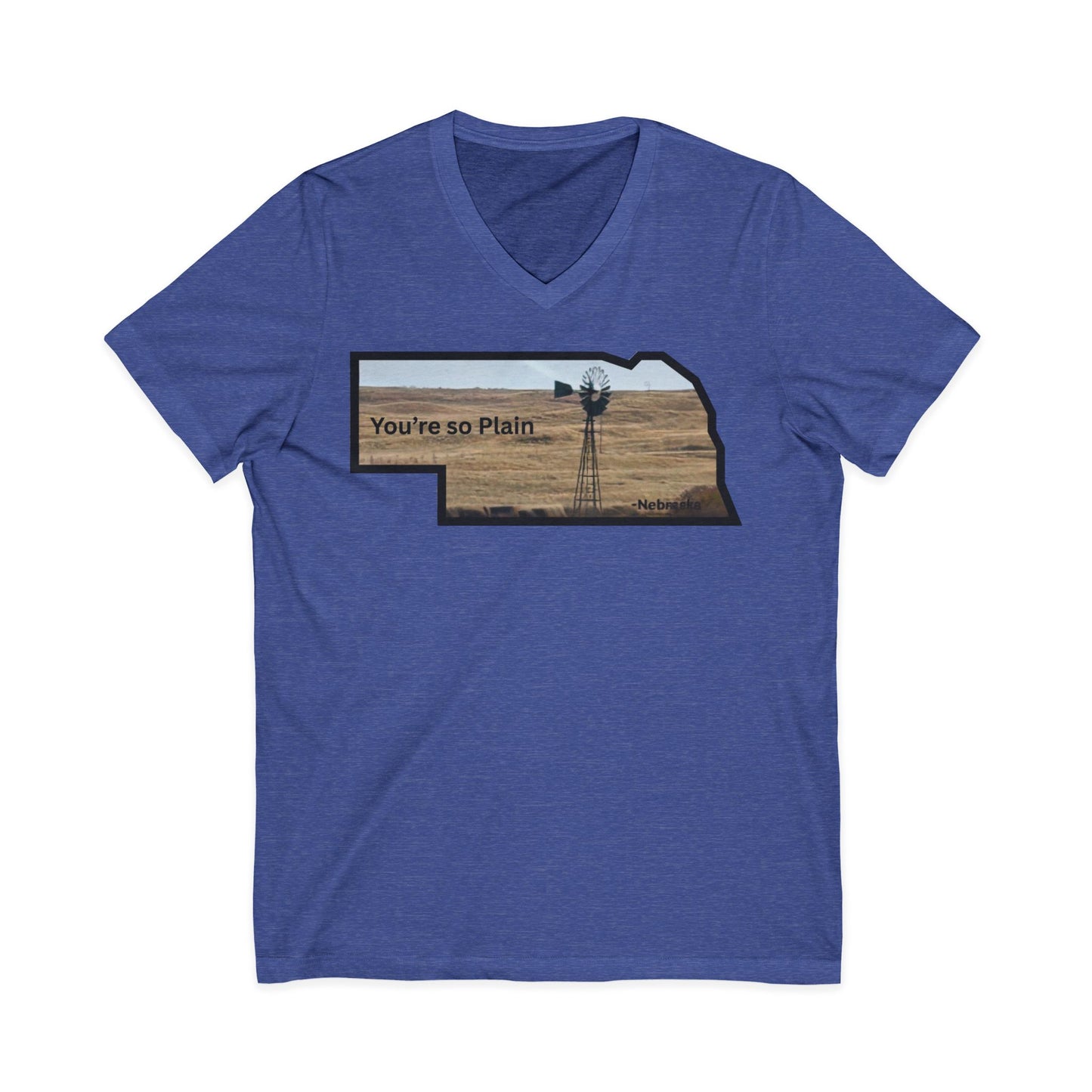 You’re so Plain Nebraska Outline Tee | Windmill Landscape Shirt