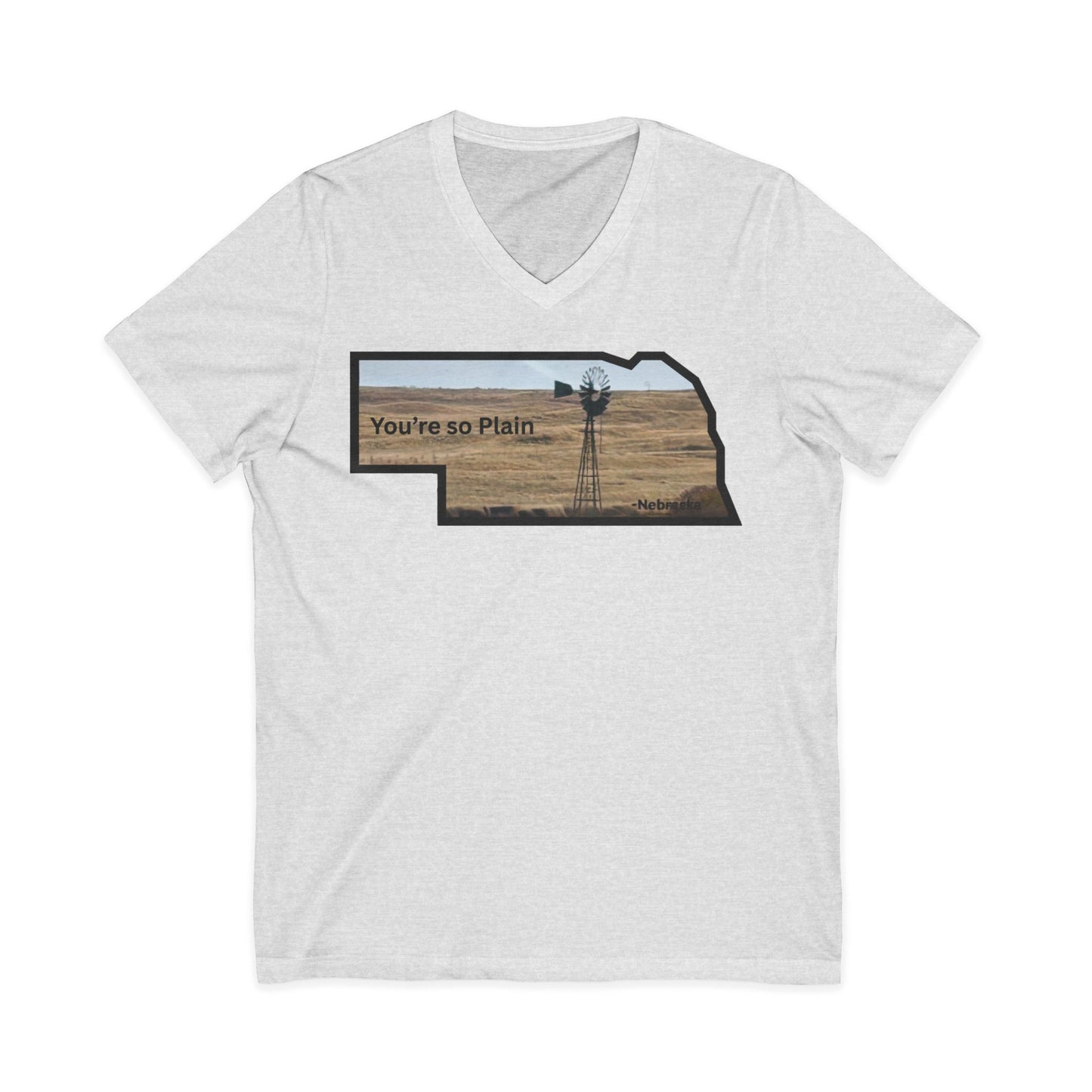 You’re so Plain Nebraska Outline Tee | Windmill Landscape Shirt