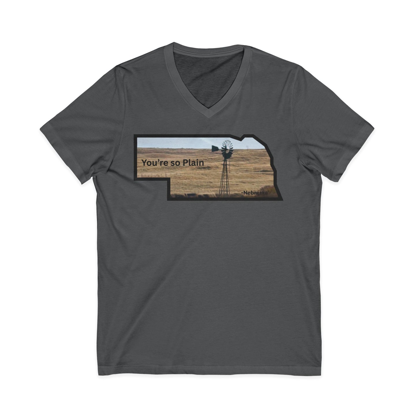 You’re so Plain Nebraska Outline Tee | Windmill Landscape Shirt